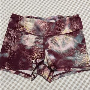 American Eagle Outfitters Maroon and Yellow Athletic Shorts